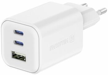 Swissten Travel 3арядное устройство GaN 2x USB-C / PD USB-A / 18W QC / 65W (22071400)
