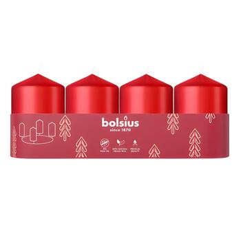 Bolsius Cilindra Sveces 4gab 60x40mm Red (37566841)
