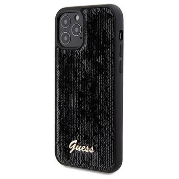 Guess GUHCP12MPSFDGSK Sequin Script Metal Aizsargapvalks priekš iPhone 12/12 Pro 6.1