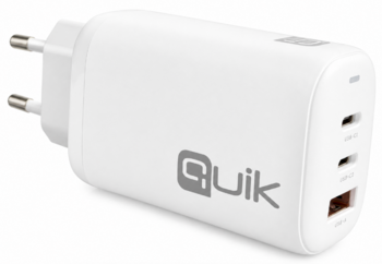Quik Accessories QG-311 GaN Charger 2x USB-C / USB Tīkla Lādētājs 65W (QG-311)