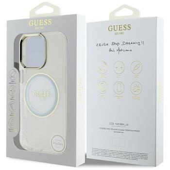 Guess IML Metal Colored Circle Classic Logo MagSafe Защитный чехол для iPhone 16 Pro / белый (GUHMP16LHTDRCEDH)