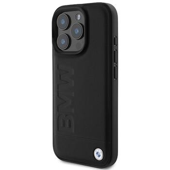 BMW MagSafe Leather Hot Stamp Чехол для Apple iPhone 16 Pro Max (BMHMP16XSLLBK)