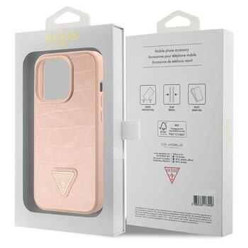 Guess Croco Triangle Logo Защитный Чехол для Apple iPhone 15 Pro Max (GUHCP15XPCRTHCP)