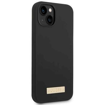 Guess GUHMP14MSBPLK Hardcase Silicone Logo Plate MagSafe Aizsargapvalks priekš iPhone 14 Plus / 15 Plus 6.7