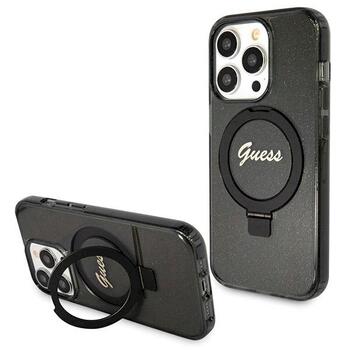 Guess GUHMP14XHRSGSK Hardcase Ring Stand Script Glitter MagSafe Защитный чехол для iPhone 14 Pro Max 6.7