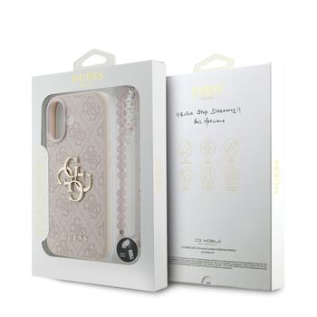 Guess PU 4G Metal Logo Strap Case Aizsargapvalks priekš iPhone 17 / rozā (GUHCP17SP4GMGSP)