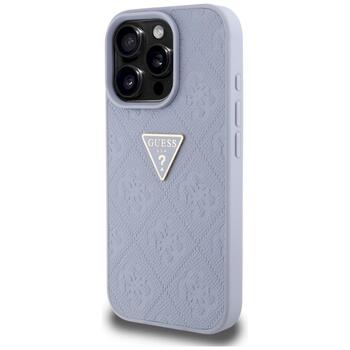 Case Guess Hot Stamp 4G Pattern Triangle Metal Logo Aizsargapvalks priekš iPhone 16 Pro / violets (GUHCP16LPGP4STRU)