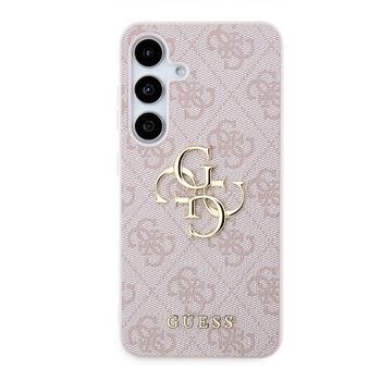 Guess PU 4G Metal Logo Case Aizsargapvalks priekš Samsung Galaxy S24 / rozā (GUHCS24S4GMGPI)
