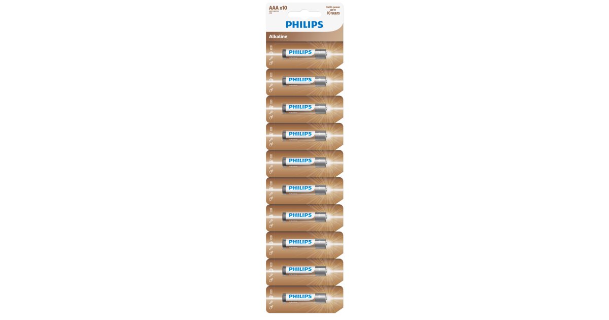Philips AAA LR03 Батарейки 10 шт. щелочные блистер (4895229113497)