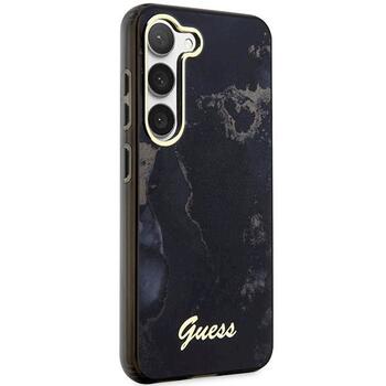 Guess GUHCS23MHTMRSK Golden Marble Collection Aizsargapvalks priekš Samsung Galaxy S23+ S916 / melns (GUHCS23MHTMRSK)
