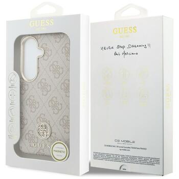 Case Guess 4G Rhinestone Round Logo MagSafe Защитный чехол для Samsung Galaxy S26 / розовый (GUHMS26SP4GRMDEP)