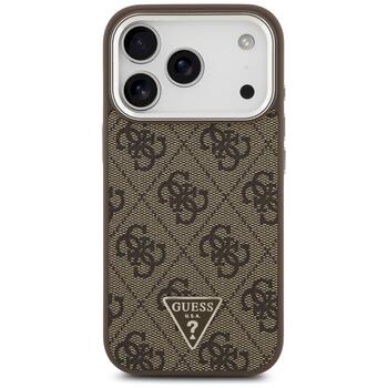 Case Guess 4G Triangle Logo MagSafe Защитный чехол для iPhone 17 Pro / коричневый (GUHMP17LP4TSRCMW)