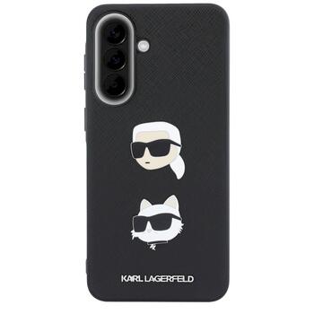 Case Karl Lagerfeld w/ Karl&Choupette Heads Pins&Logo Защитный чехол для Samsung Galaxy A37 5G / чёрный (KLHCSA37PSFDHPOK)