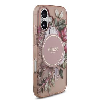 Guess IML Flowers Strap MagSafe Case Защитный чехол для iPhone 17 / розовый (GUHMP17SHFWBRCESP)