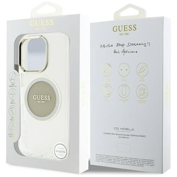 Guess IML Metal Colored Circle Classic Logo MagSafe Case Защитный чехол для iPhone 16 Pro Max / серый (GUHMP16XHTDRCEDG)