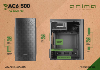 Anima AC6 500 Mini-Tower Компьютерный корпус mATX / 500W / Чёрный (AC6500)