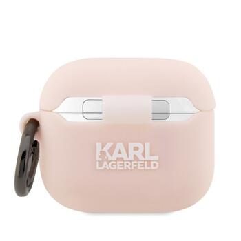 Karl Lagerfeld KLA3RUNIKP Aizsargapvalks priekš AirPods 3 Silicone Karl Head 3D / rozā (KLA3RUNIKP)
