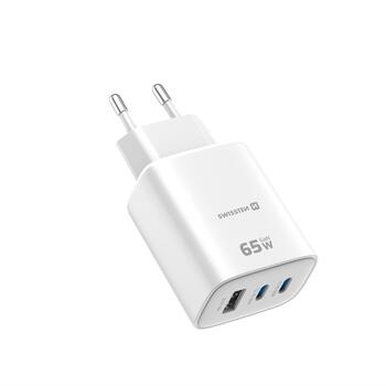 Swissten Edge Tīkla Lādētājs 2x USB-C PD 65W + USB-A QC 18W Balts (22071720)
