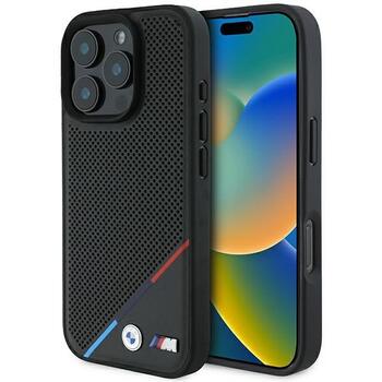 BMW M Perforated Tricolor Line MagSafe Защитный Чехол для Apple iPhone 16 Pro (BMHMP16L23PUPDK)