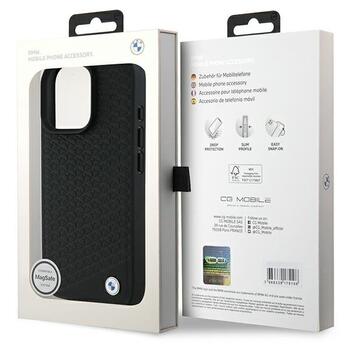 BMW Sign Leather Diamond Metal Logo MagSafe Aizsargapvalks priekš Apple iPhone 16 Pro Max (BMHMP16X23RDDK)