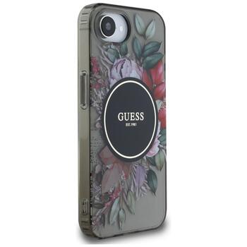 Guess IML Flowers MagSafe Case Защитный чехол для iPhone 16e / чёрный (GUHMPSE4HFWBRCEK)