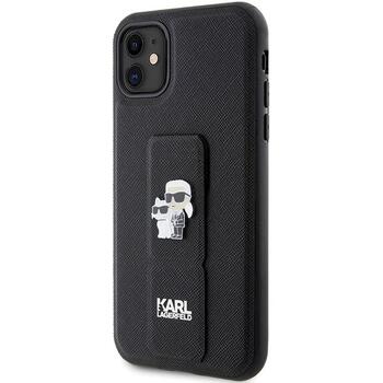 Karl Lagerfeld KLHCN61GSAKCPK Gripstand Saffiano Karl&Choup Aizsargapvalks priekš iPhone 11/Xr 6.1