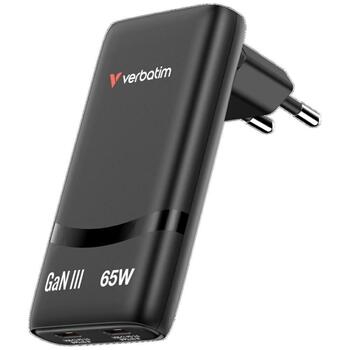 Verbatim Fold n Go Сетевой зарядное устройство USB-C / 65W / черный (32354)
