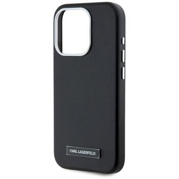 Karl Lagerfeld FW Metal Plate MagSafe Защитный чехол для iPhone 15 Pro / чёрный (KLHMP15LPGMSRPK)