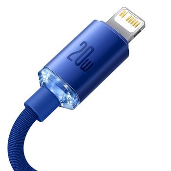 Baseus Crystal Shine Series Кабель для передачи данных USB-C to Lightning 20W 1,2m / синий (CAJY000203)