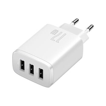 Baseus Kompaktais Lādētājs 3 x USB / 17W (BRA011961)