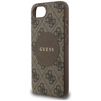 Guess 4G Circle Classic Logo MagSafe Case Aizsargapvalks priekš iPhone 16e / 17e / brūns (GUHMPSE4P4PGRSGW)
