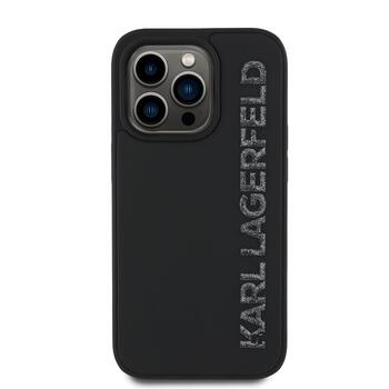 Karl Lagerfeld 3D Rubber Glitter Logo Case Защитный чехол для iPhone 14 Pro / чёрный (KLHCP14LRBKGVCK)