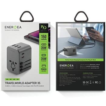 Energea TravelWorld USB-C PD + Универсальный Aдаптер PPS 35W (TWA35-GUN)