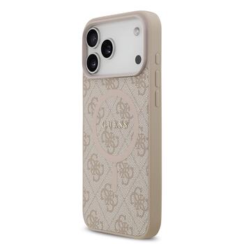 Guess PU Leather 4G Colored Ring MagSafe Case Aizsargapvalks priekš iPhone 17 Pro Max / rozā (GUHMP17XG4GFRP)