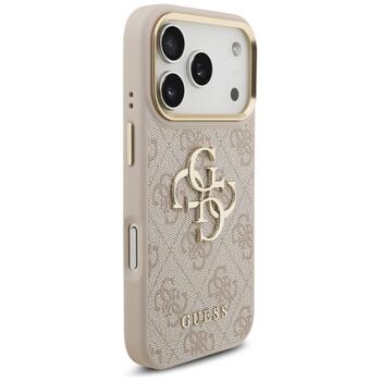 Guess 4G Big 4G Classic Logo Big Strap Metal Buttons Case Aizsargapvalks priekš iPhone 17 Pro / rozā (GUHCP17LP4G4BCSP)