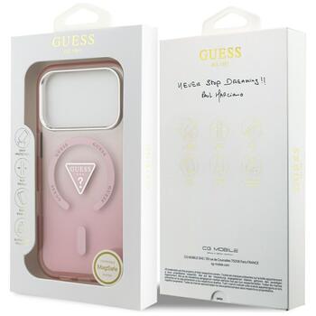 Case Guess IML Gradient Triangle Logo MagSafe Защитный чехол для iPhone 17 Pro / розовый (GUHMP17LHGTMLCGP)