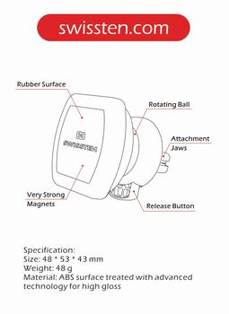 Swissten S-Grip M3 Универсальный держатель с магнитом для устройств (SW-CH-AV-M3-BK)