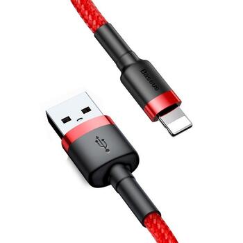 Baseus Cafule USB Lightning Кабель для зарядки 2.4A 1m / чёрный/красный (CALKLF-B09)