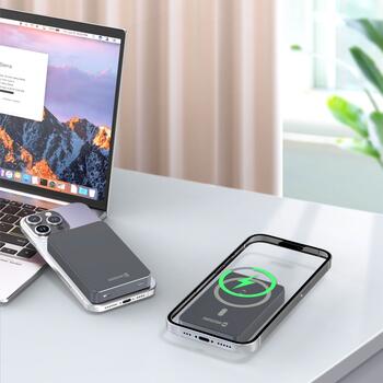 Swissten FUSION Power Bank Универсальный Внешний Аккумулятор MagSafe / Apple Watch / 10000 mAh Серебристый (22013983)