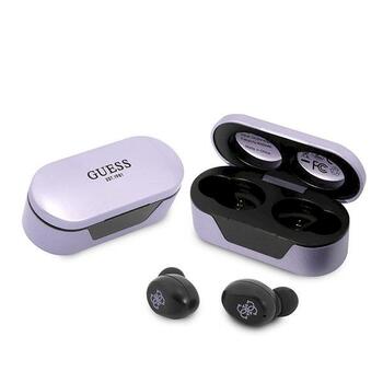 Guess GUTWST31EG TWS Bluetooth headphones Беспроводные наушники + docking station / фиолетовый/фиолетовый (GUTWST31EU)