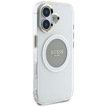 Case Guess IML Metal Colored Circle Classic Logo MagSafe Защитный чехол для iPhone 16 / серый (GUHMP16SHTDRCEDG)