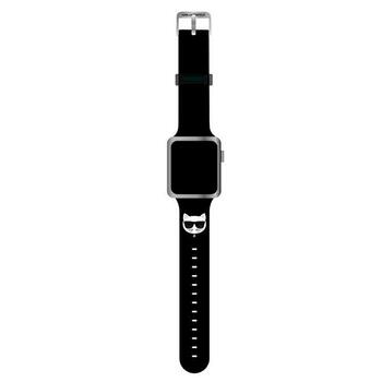 Karl Lagerfeld Pasek KLAWLSLCK Ремешок для часов Apple Watch 42/44/45mm Silicone Choupette Heads / чёрный (KLAWLSLCK)