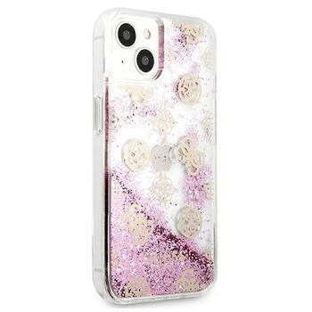Guess GUHCP13SLGPEPI Peony Liquid Glitter Aizsargapvalks priekš iPhone 13 mini 5,4