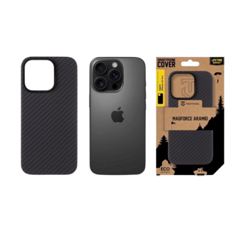 Tactical MagForce Aramid Cover Защитный чехол для Apple iPhone 16 Pro / чёрный (TA-57983121872)