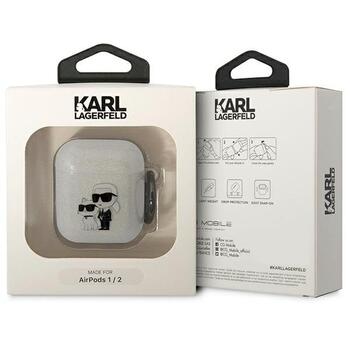 Karl Lagerfeld KLA2HNKCTGT Защитный чехол для Airpods 1/2 transparent Glitter Karl&Choupette (KLA2HNKCTGT)