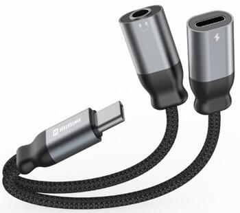 Swissten Textile USB-C / USB-C / Aux 3.5mm Charging Audio Адаптер 0.12m (73502301)
