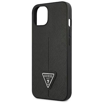 Guess GUHCP13SPSATLK Hardcase Saffiano Triangle Logo Aizsargapvalks priekš iPhone 13 mini 5,4