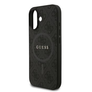 Guess PU Leather 4G Colored Ring MagSafe Case Aizsargapvalks priekš iPhone 17 / melns (GUHMP17SG4GFRK)