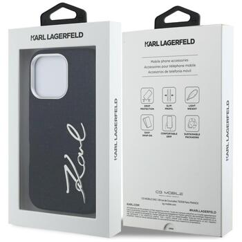 Karl Lagerfeld FW Jeans Signature Logo Aizsargapvalks priekš iPhone 16 Pro / melns (KLHCP16LPJFMSVK)