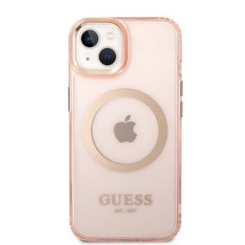 Guess GUHMP14SHTCMP Hardcase Gold Outline Translucent MagSafe Защитный чехол для iPhone 14 / 15 6.1